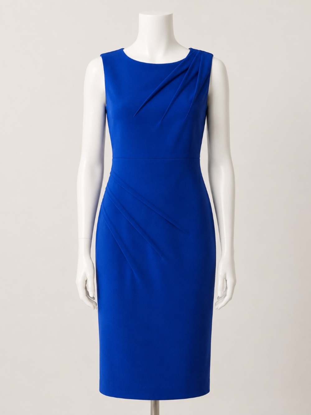 Calvin Klein Royal Blue Sleeveless Sheath Dress Knee Length Career Cocktail